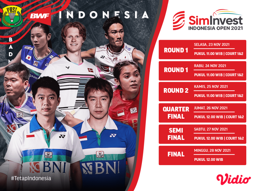 Jadwal Indonesia Open 2021