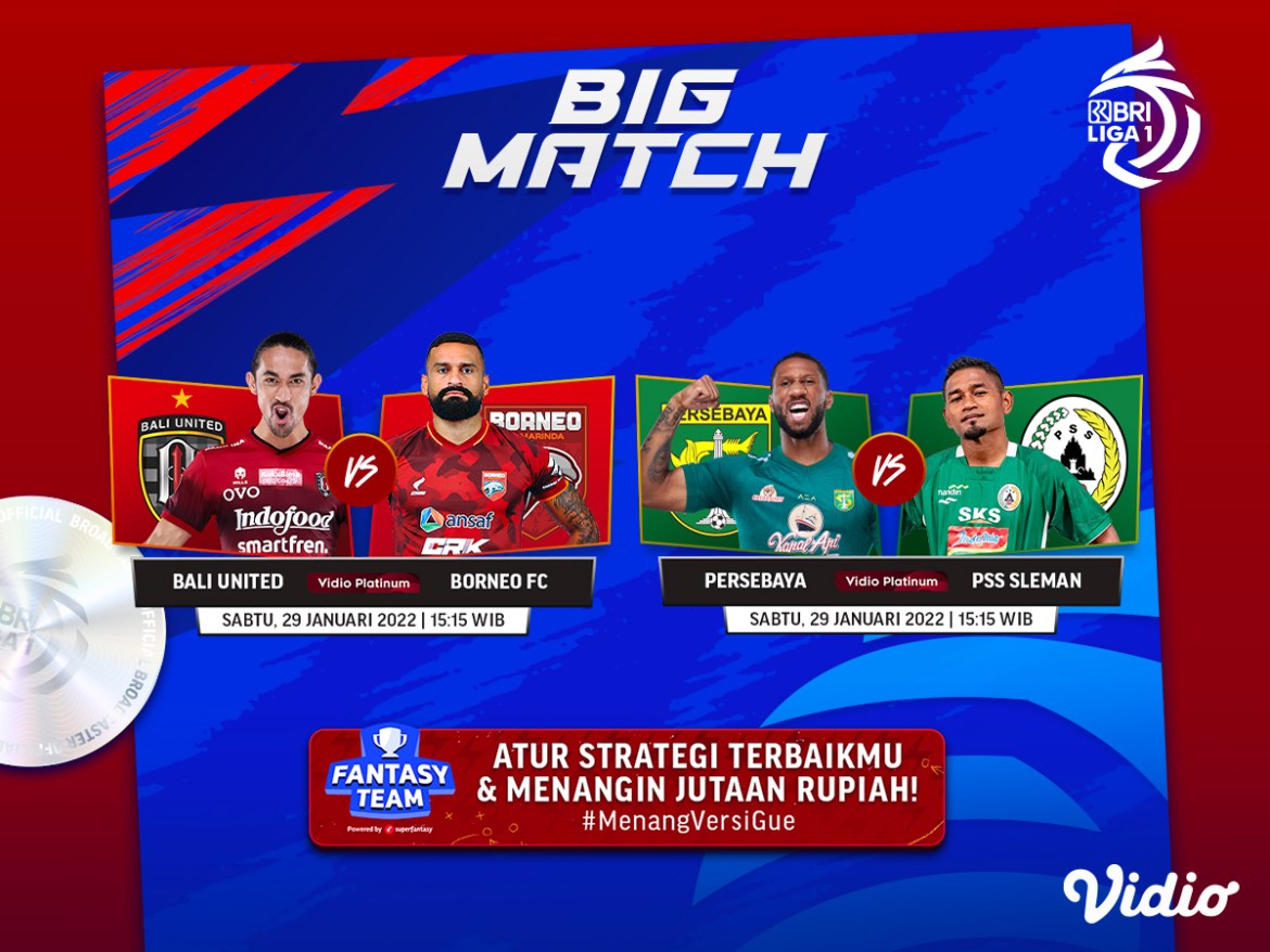 Link Live Streaming Liga 1 2021-22 Hari ini, Sabtu 29 Januari 2022 di Vidio