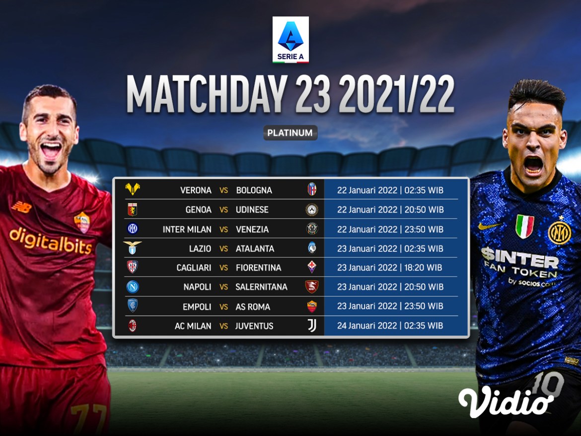 Jadwal Live Streaming Serie A Italia 2021/22 Pekan Ini, Ada Milan vs Juventus!