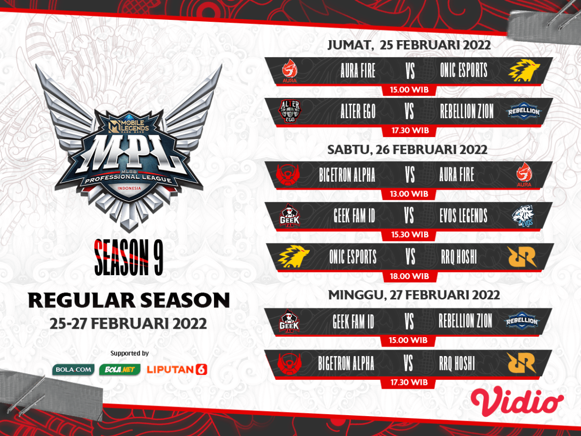 Link Live Streaming MPL S9 Pekan Kedua di Vidio