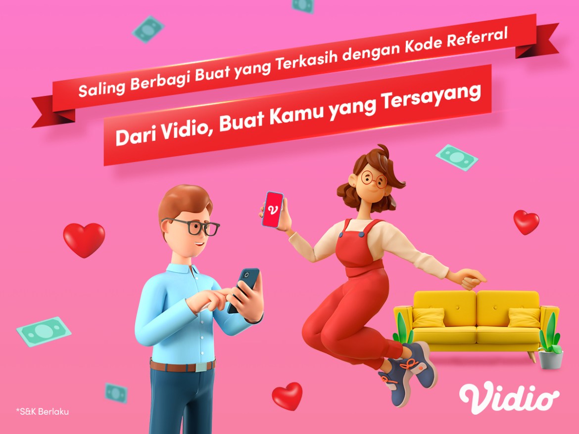 Bagikan Referral Code Vidio dan dapatkan Saldo Dana