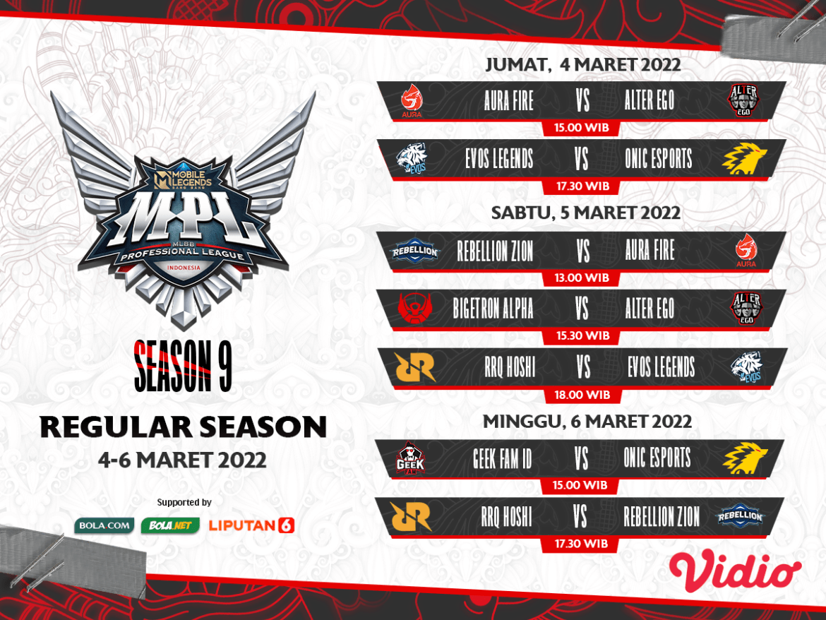 Tonton! Live Streaming MPL S9 Pekan Ketiga di Vidio