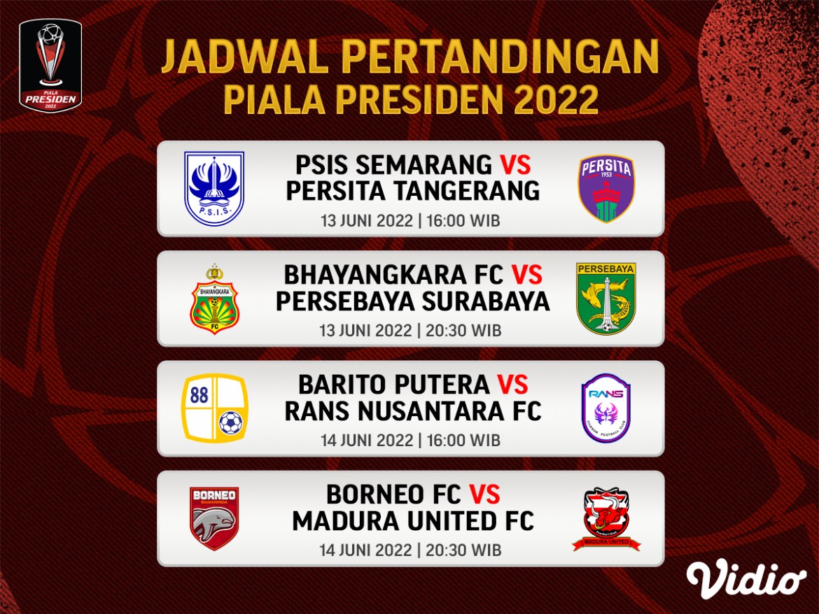 Jadwal Piala Presiden 2022