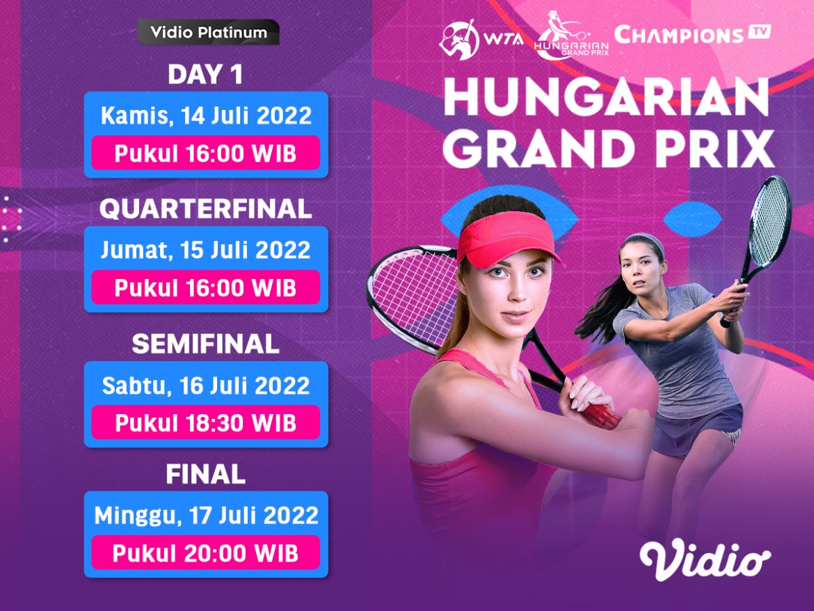 Jadwal Lengkap WTA Tour 2022 Hungarian Grand Prix