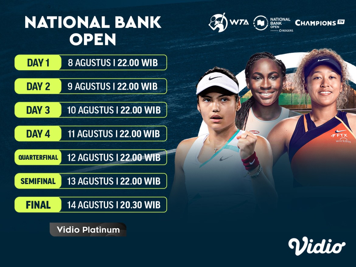Jadwal Lengkap WTA Tour 2022 National Bank Open Toronto