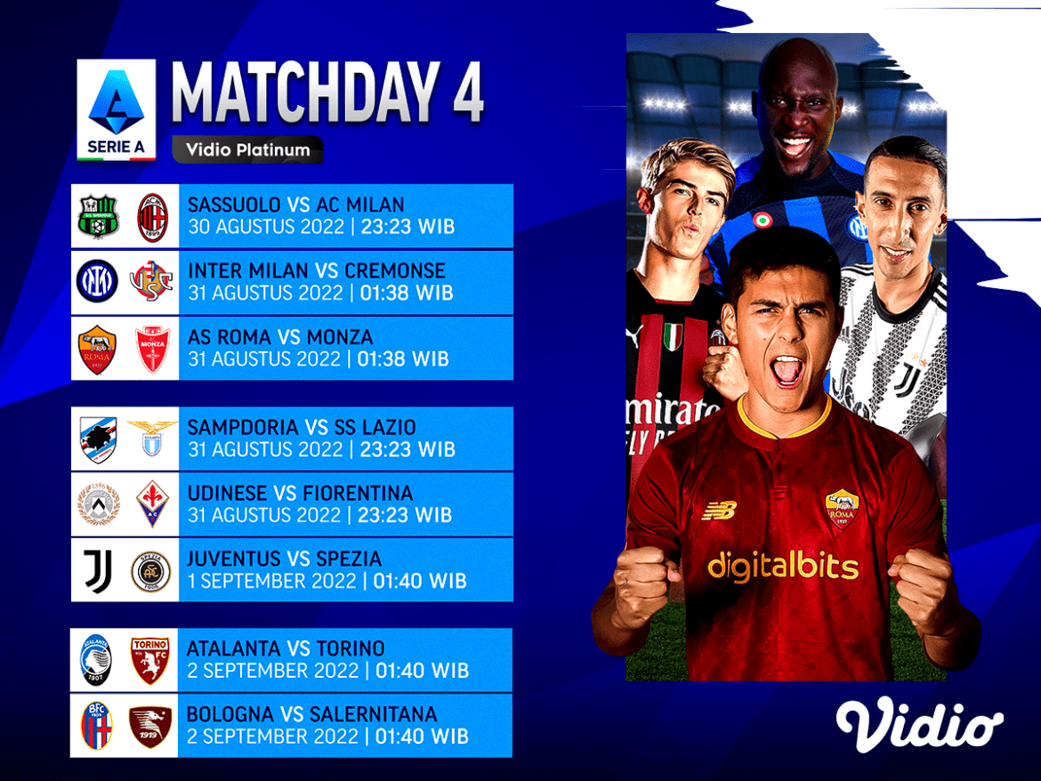 Jadwal Lengkap Serie A 2022/23 Pekan 4