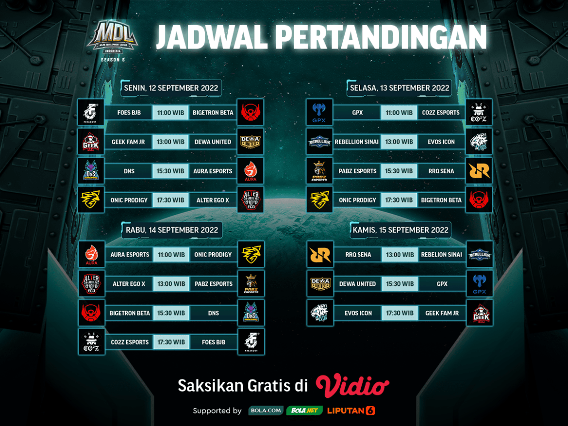 Jadwal MDL ID Season 6 Regular Season