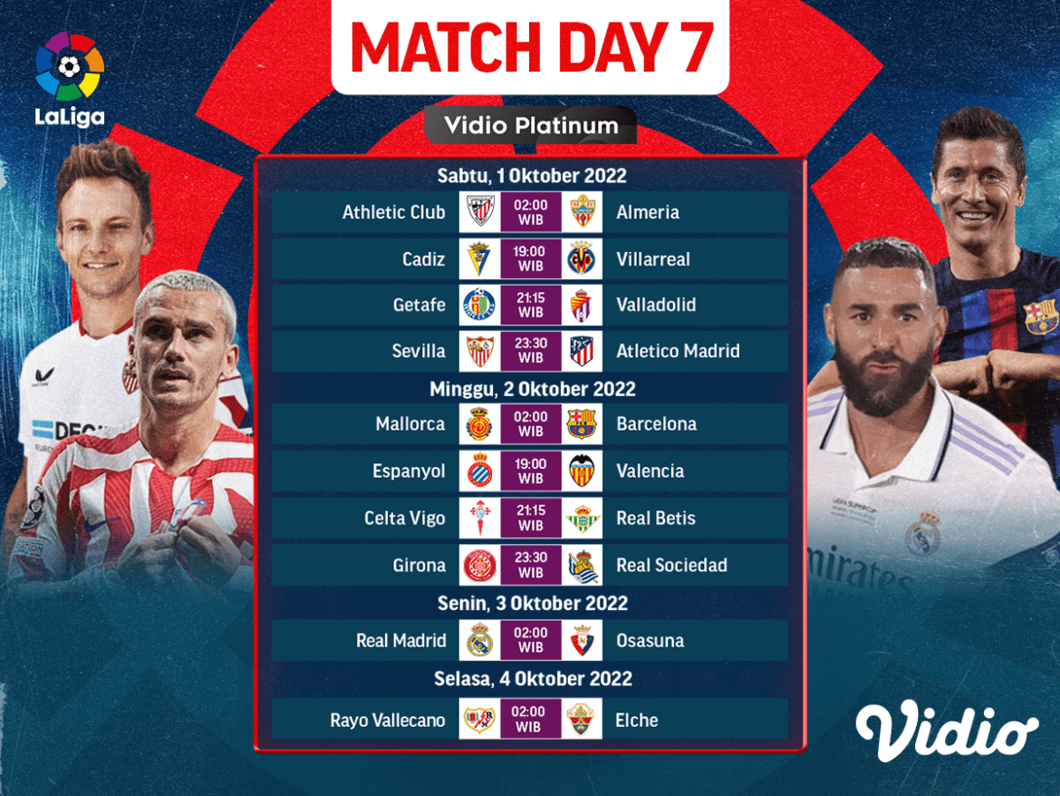 Jadwal Siaran Langsung La Liga 2022/23 Pekan 7