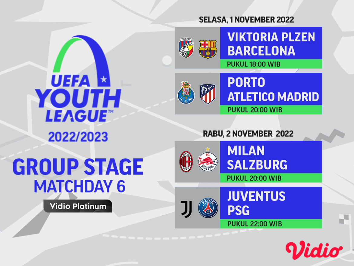 Jadwal UEFA Youth League (UYL) 2022/23 Matchday 6