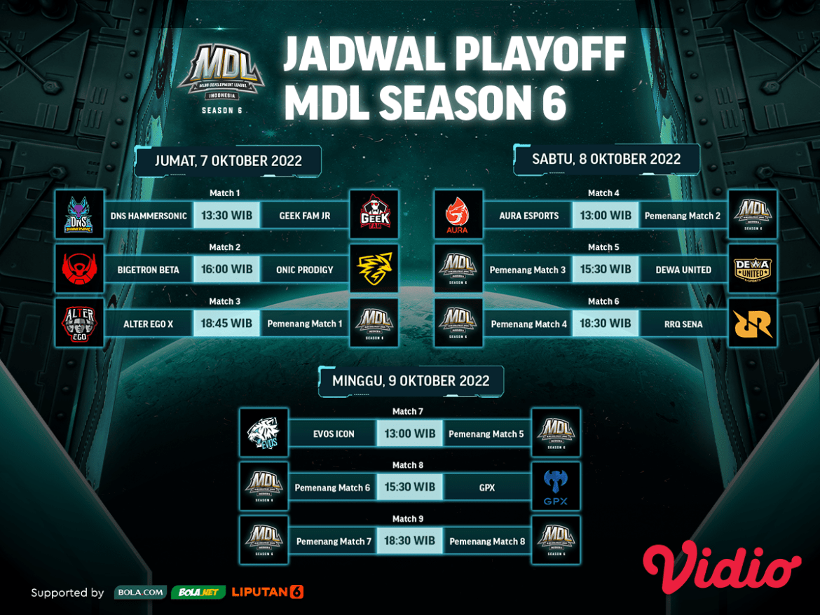 Jadwal MDL ID Season 6 Playoffs