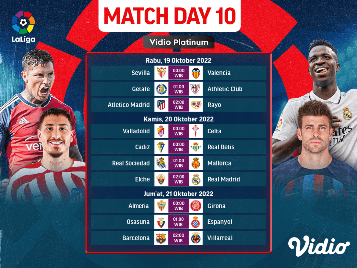 Jadwal La Liga 2022/23 Pekan 10