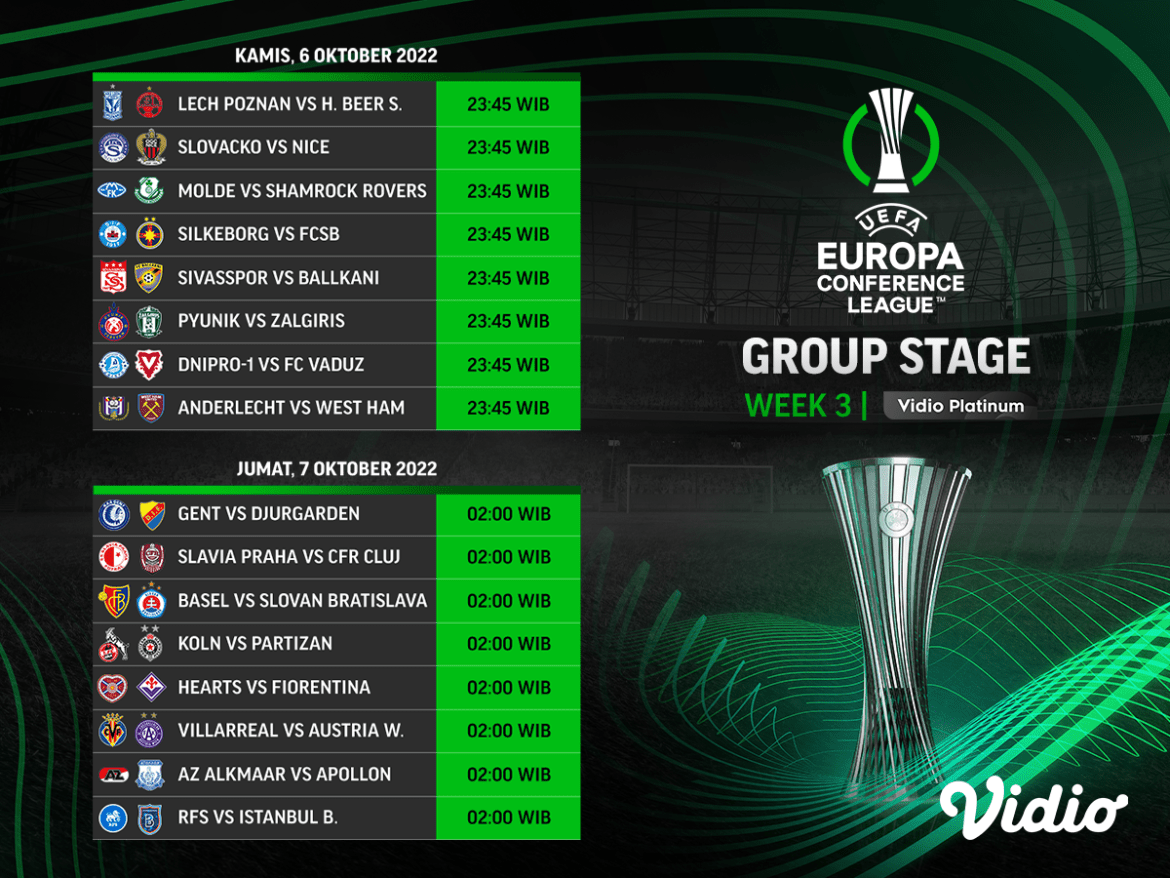 Jadwal Liga Konferensi Eropa 2022/23 Matchday 3
