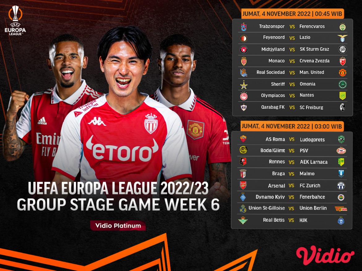 Jadwal Liga Europa 2022/23 Matchday 6