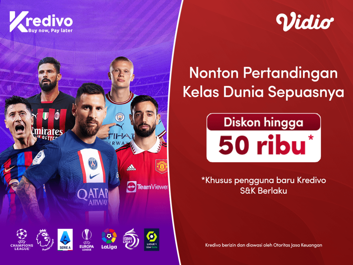 Bayar Pakai Kredivo, Diskon Vidio hingga 50 Ribu