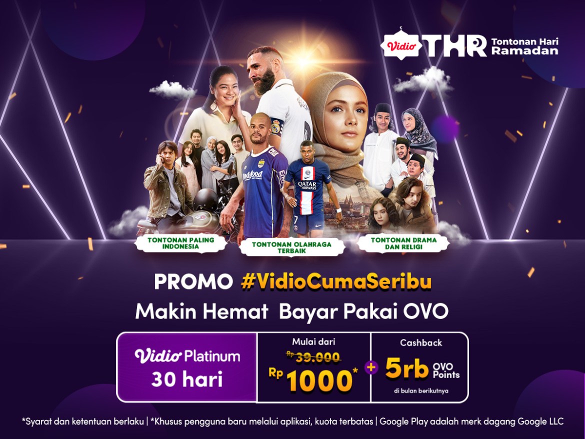 Cashback OVO Points, Beli Vidio Platinum 30 Hari Makin Murah!