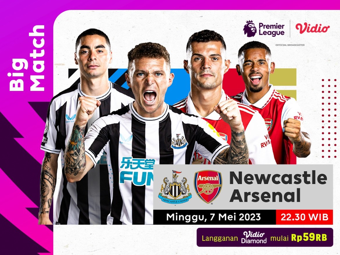 Live Streaming Liga Inggris Newcastle vs Arsenal 