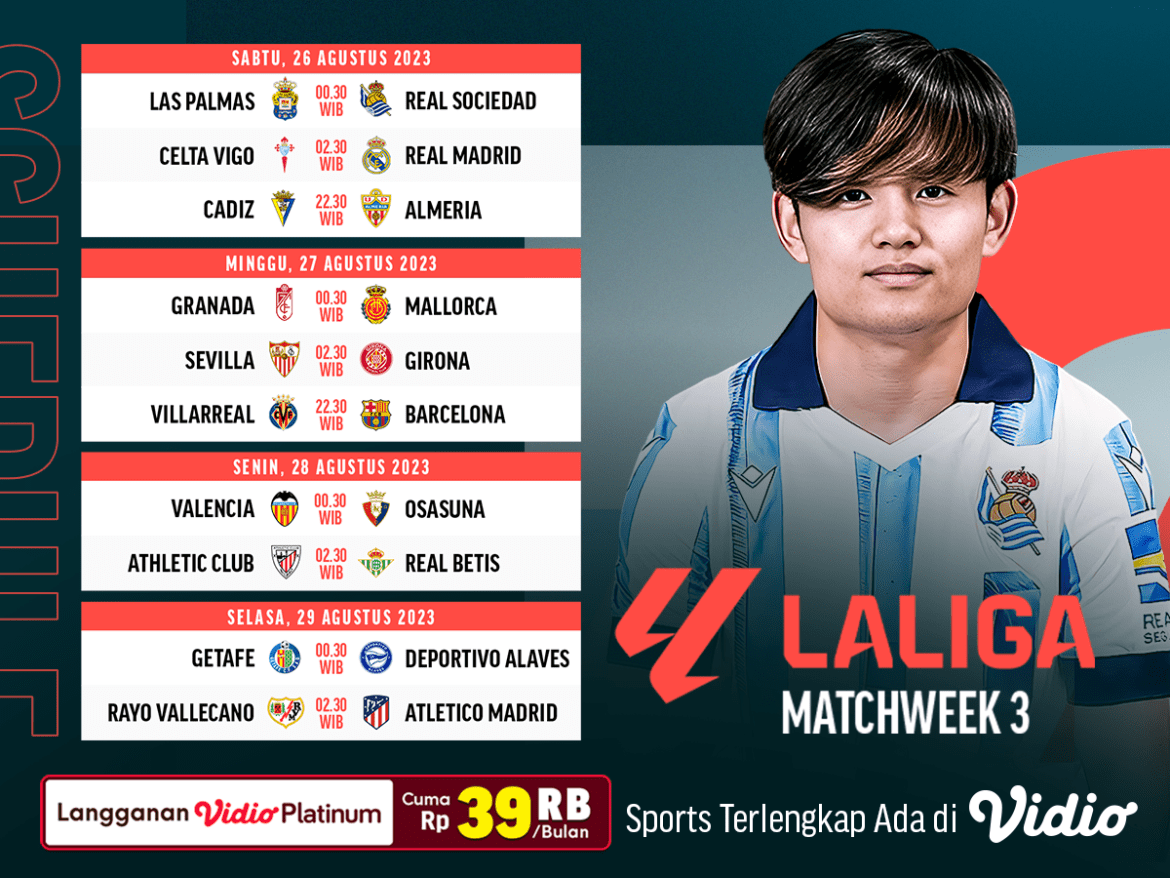 jadwal dan live streaming LaLiga matchweek 3