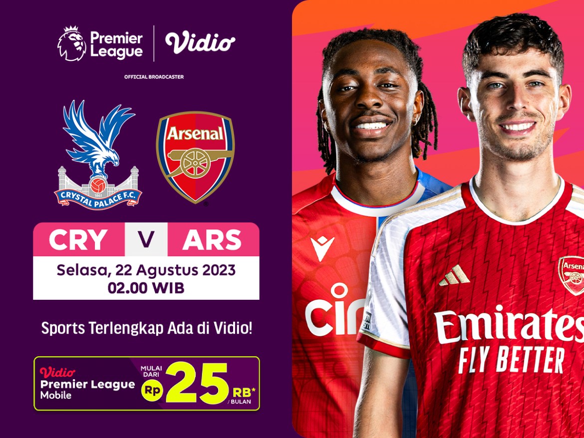 Crystal Palace vs Arsenal, Selasa 22 Agustus 2023