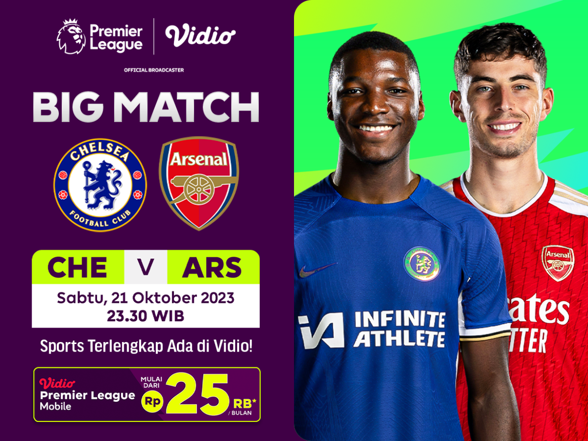 Jadwal dan Link Streaming Liga Inggris 2023/2024 Chelsea vs Arsenal