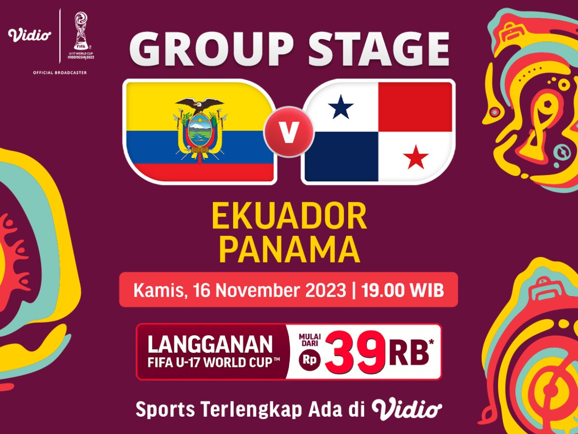 Jadwal Link Streaming Ekuador vs Panama, Piala Dunia U-17 2023. Kamis, 16 November 2023 di Vidio