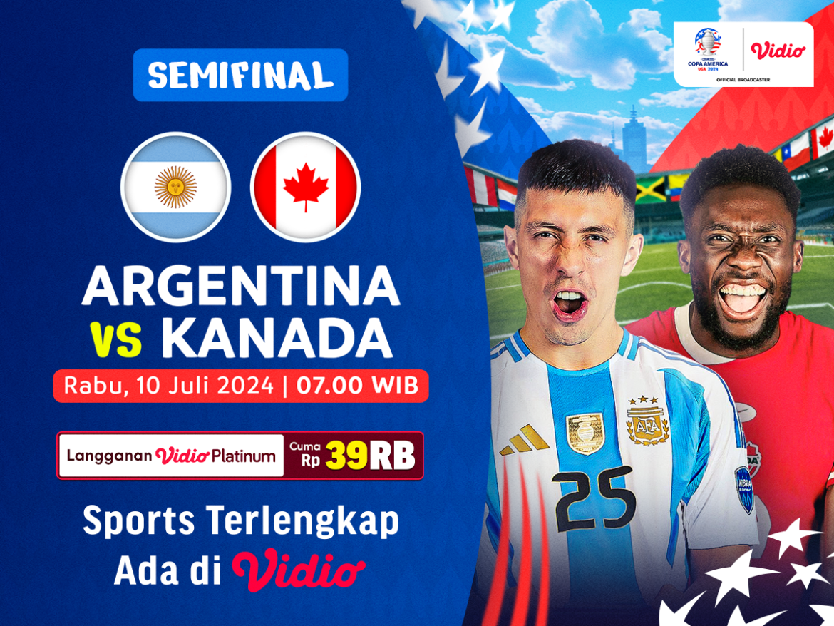 Jadwal semifinal Copa America 2024, Argentina vs Kanada di Vidio