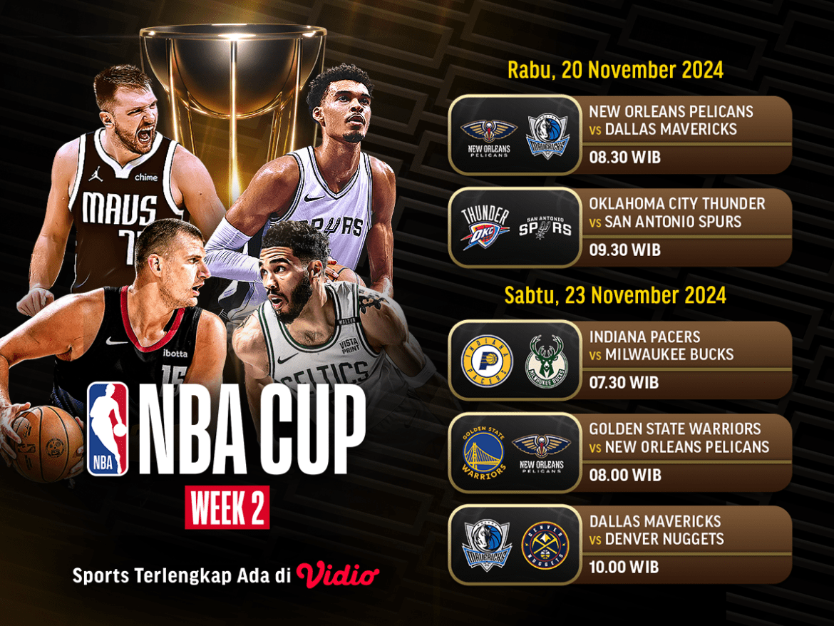 Jadwal dan link siaran langsung NBA Cup Matchweek 2