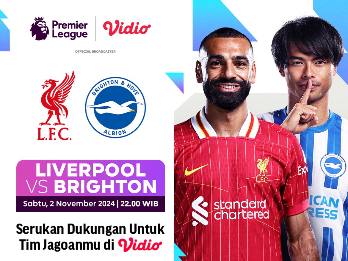 Link siaran langsung liverpool vs brighton