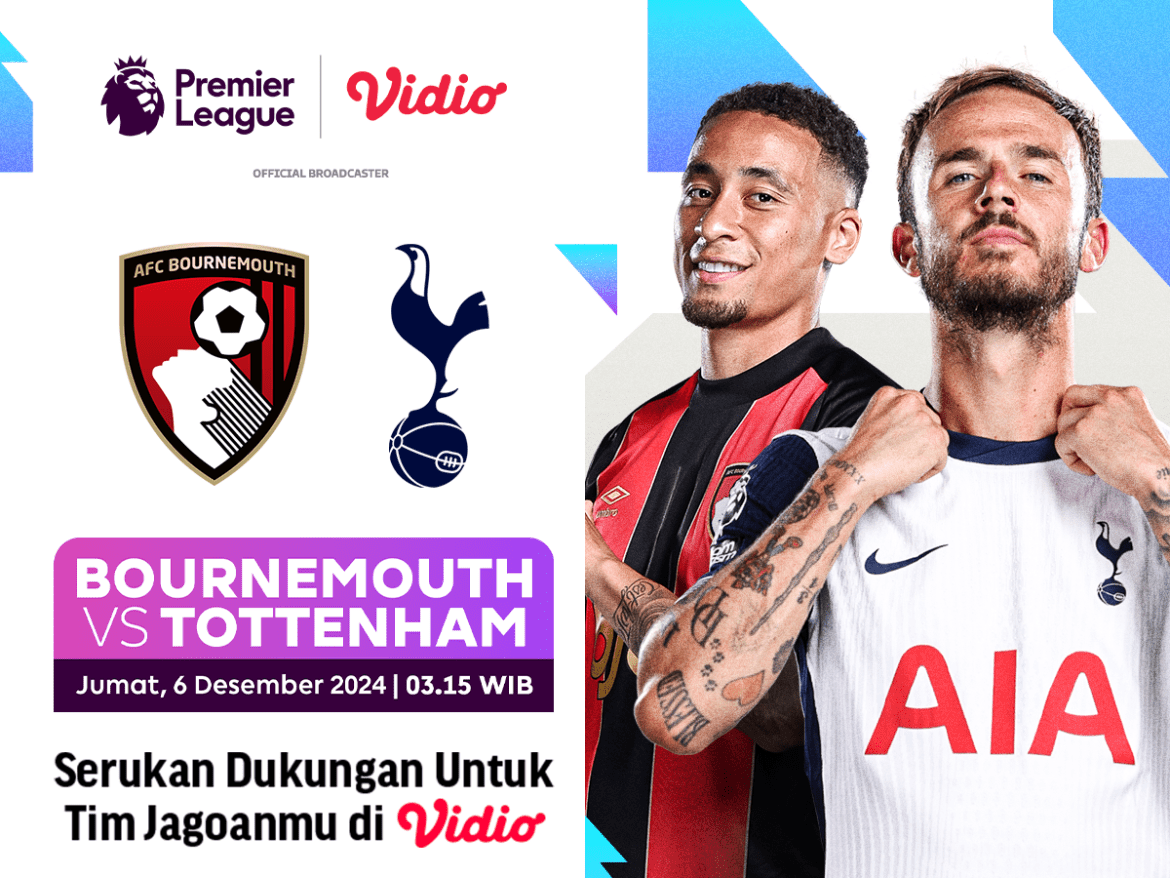link siaran langsung bournemouth vs tottenham liga inggris